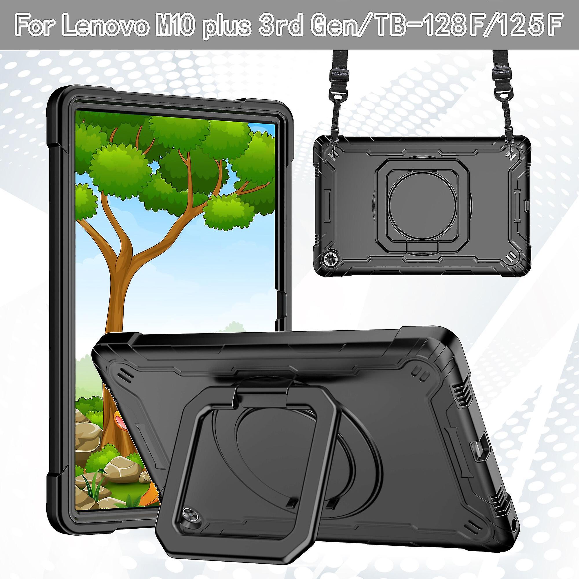 Detachable Shoulder Strap Case For Lenovo M10 Plus 10.6 3rd 2022 With Rotating Stand, Shockproof Case