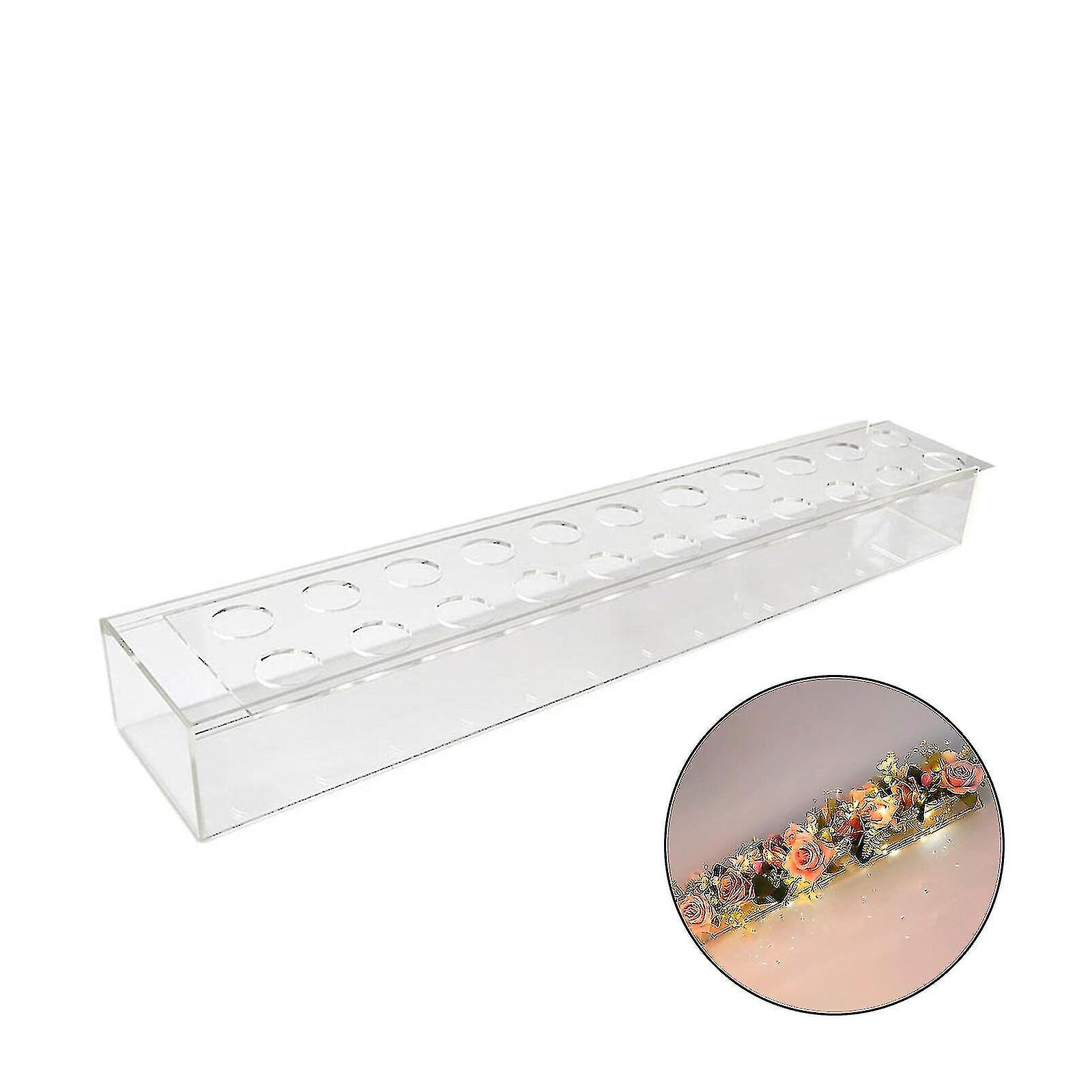 Clear Acrylic Flower Vase Rectangular Floral Centerpiece For Dining Table, Flower Vase Clear Acrylic Rectangular Clear (with Better