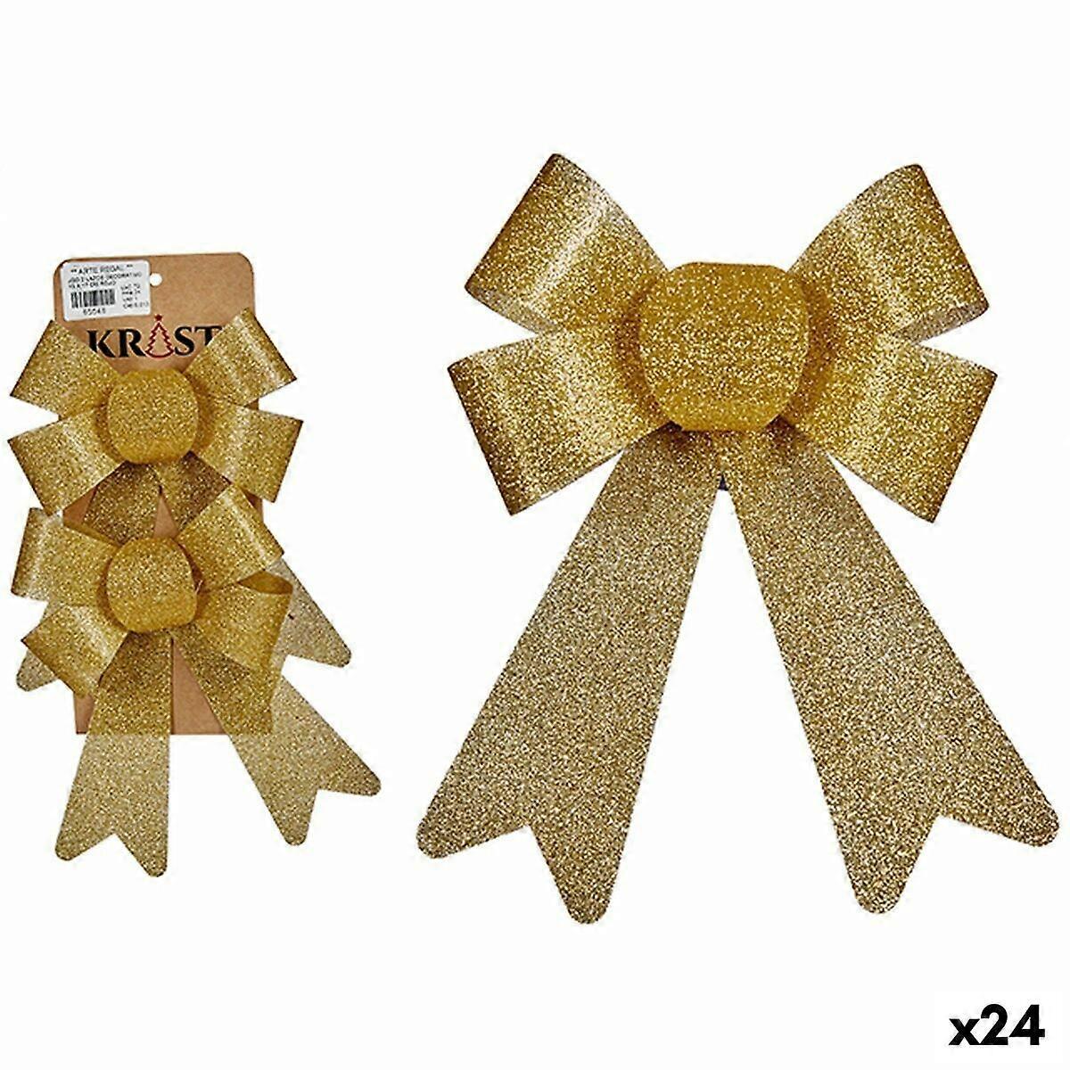 Weihnachtsdekoration Set Krist+ Golden PVC 16 x 3 x 18 cm 16 x 32 x 3 cm Lasso (24 Stück)