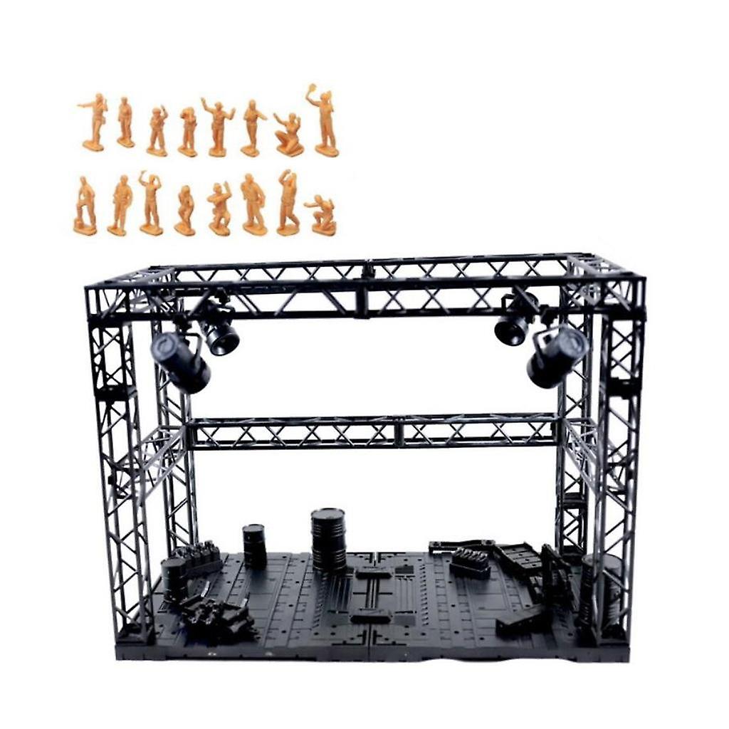 DIY Garage Frontline Base Scene with 16pcs Figures Model Style1