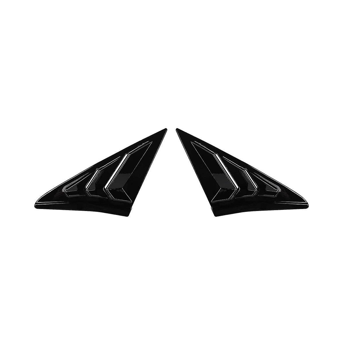 Rear Side Window Louvers Triangular Window Glass Blinds For Hatchback 2016-2021 - Bright Black