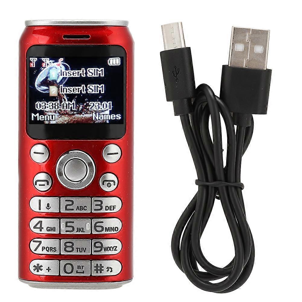 K8 Bluetooth Dialer Mini Children Kids Student Dual Card Mobile Phone with Curved ScreenRed