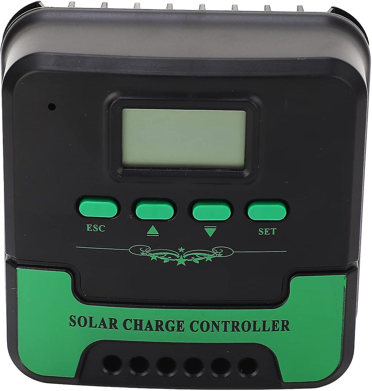 Solar Panel Regulator, 12V 24V Dual Fan Cooling 5V 3A USB Output Solar Controller Current Limit Char