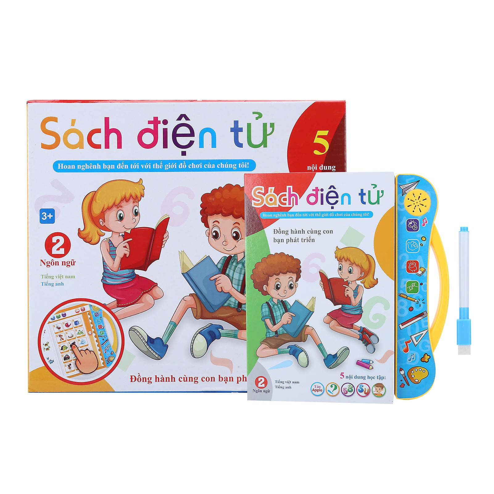 Vietnamese English Reading Machine for Children, Early Educational Learning Toy, Interactive Language Development, Kids Talking Book