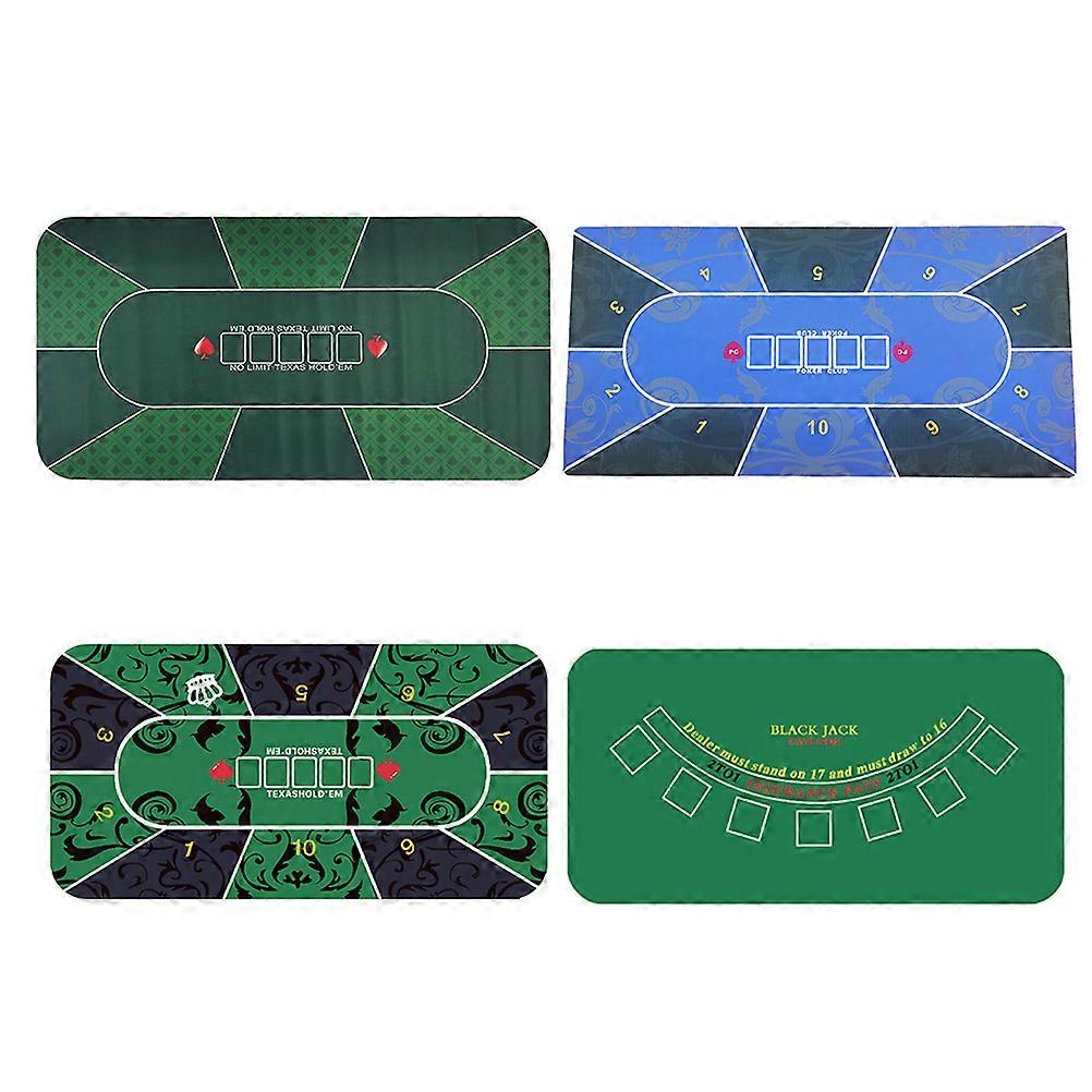 Portable Rubber Poker Mat Table Top  Surface Noise Reduction Poker Table Top Layout for Card Games