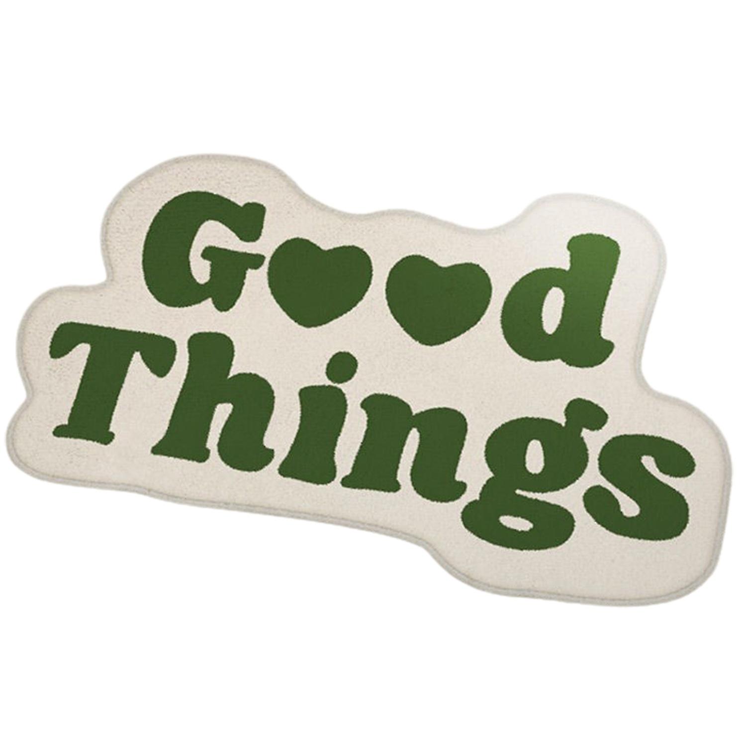 Floor Mat Highly Absorbent Oil-proof Anti-fouling Scratch Resistant Good Things Pattern Letter Floor