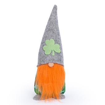 Dia de São Patrício Gnome Decoração Verde Trevo Primavera Pelúcia Boneca Handmade sueco Gnome elfo Anão bonito Coelho Forma Boneca Home Decoração Ornamentos E,