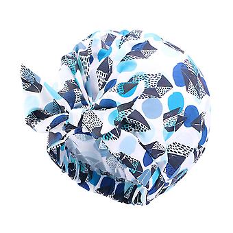 Veeki Set 0f 3 Waterproof Shower Cap for Kids, Girl Bath Hat of Cute Pattern Washable Reusable Shower Caps -Cute Shower Cap forHome Use, Hotel (Blue D