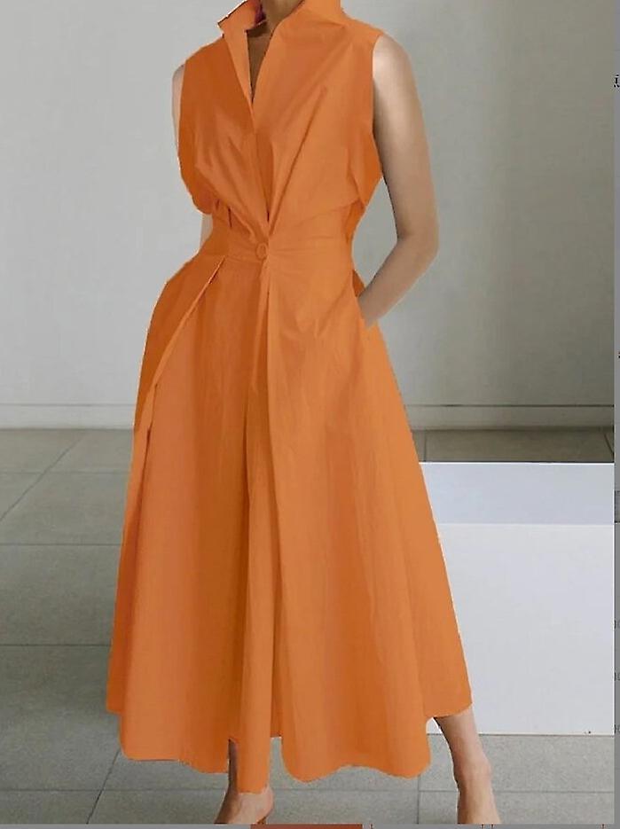 2024 الصيف الجديد موضة الركاب بلون V الرقبة المرأة زر متابعة اللباس