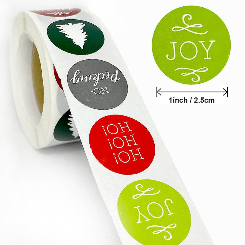 2X500pcs Christmas Xmas 4 Patterns Christmas Stickers Joy Self-adhesive Adhesive Label Gift Tape