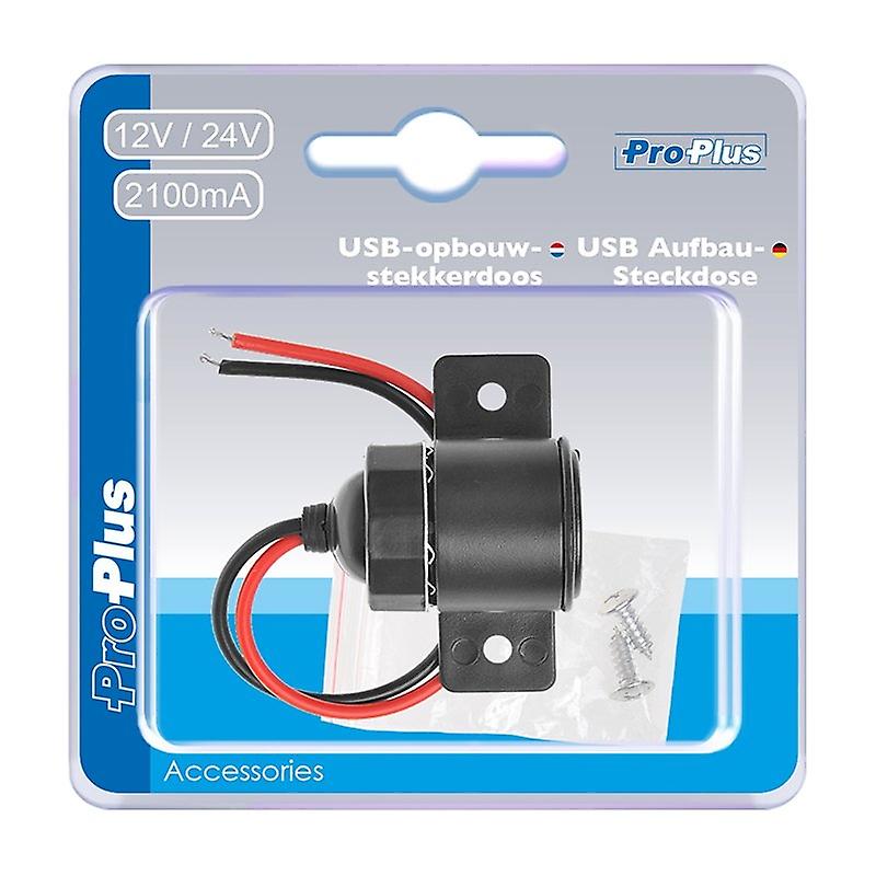 USB Surface Mount Socket Type A 2100mA 12V/24V in blister