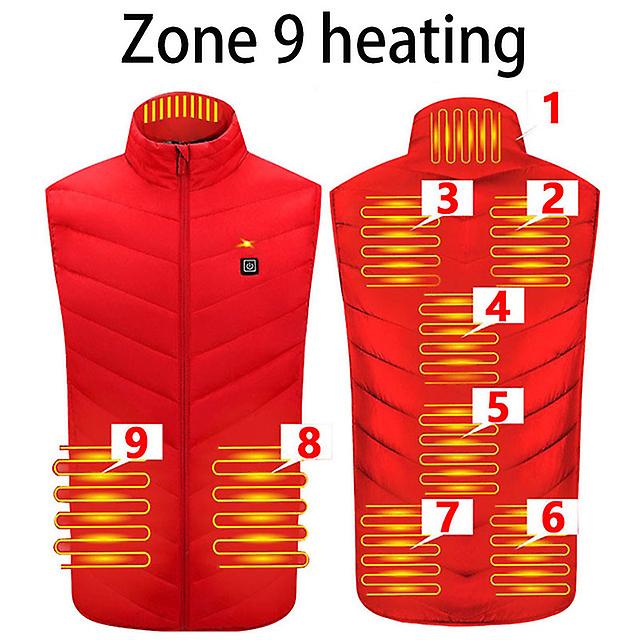11 Bereich Heizweste Männer / Frauen Casual V-Ausschnitt USB Beheizte Weste Smart Control Temperatur Heizung Jacke Baumwollmantel Winter Jagd