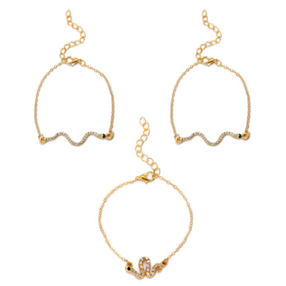 Jewelry Set Combination Retro Stacked Snake-Shaped Chain Bracelet Punk Pendant Bracelet