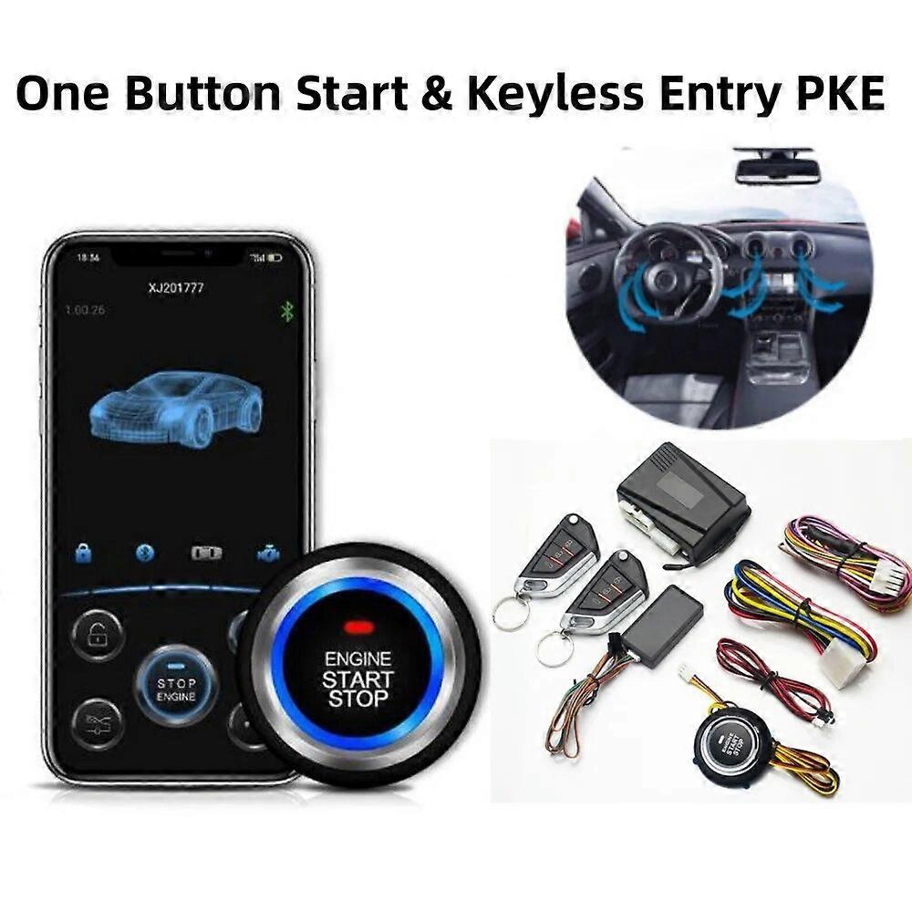 Mobile Phone Remote Control Start Car Autostart Engine One Button Start Stop System Automatic Engine starter Central Locking FN9U4769