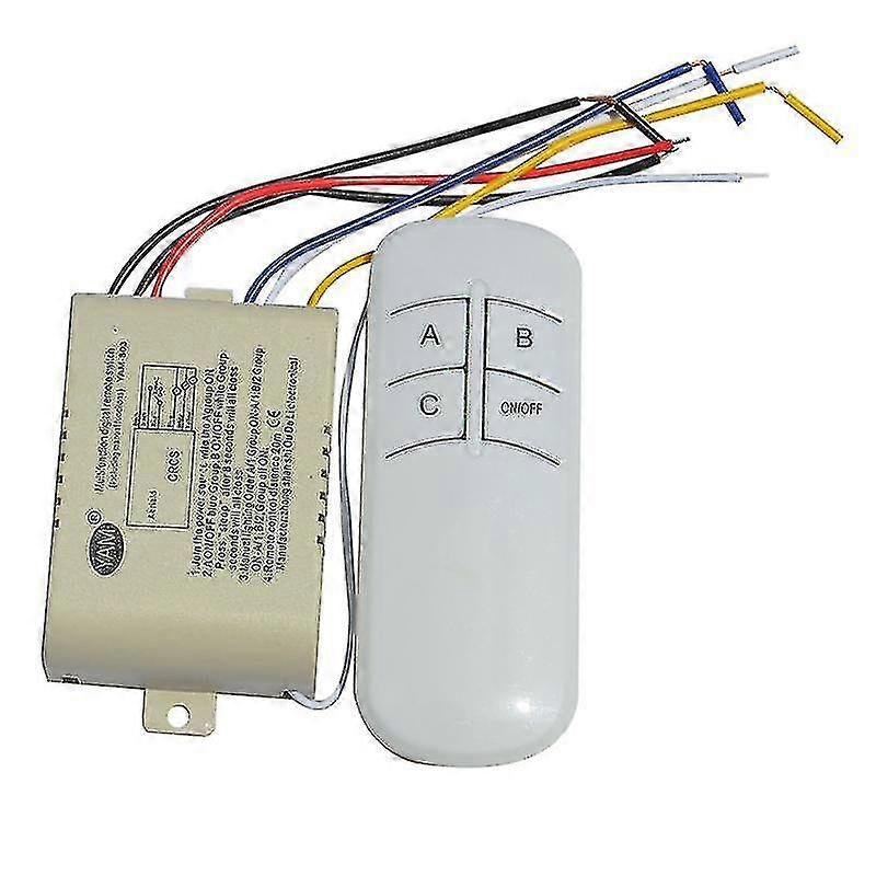 Wireless ON/OFF 3 Way 220V Lamp Remote Control Switch Receiver Transmitter Controller Lamp Home Replacements Parts