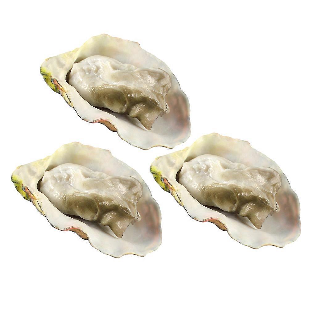 3pcs Artificial Shellfish Seafood Oysters Model Restaurant Cabinet Display Props