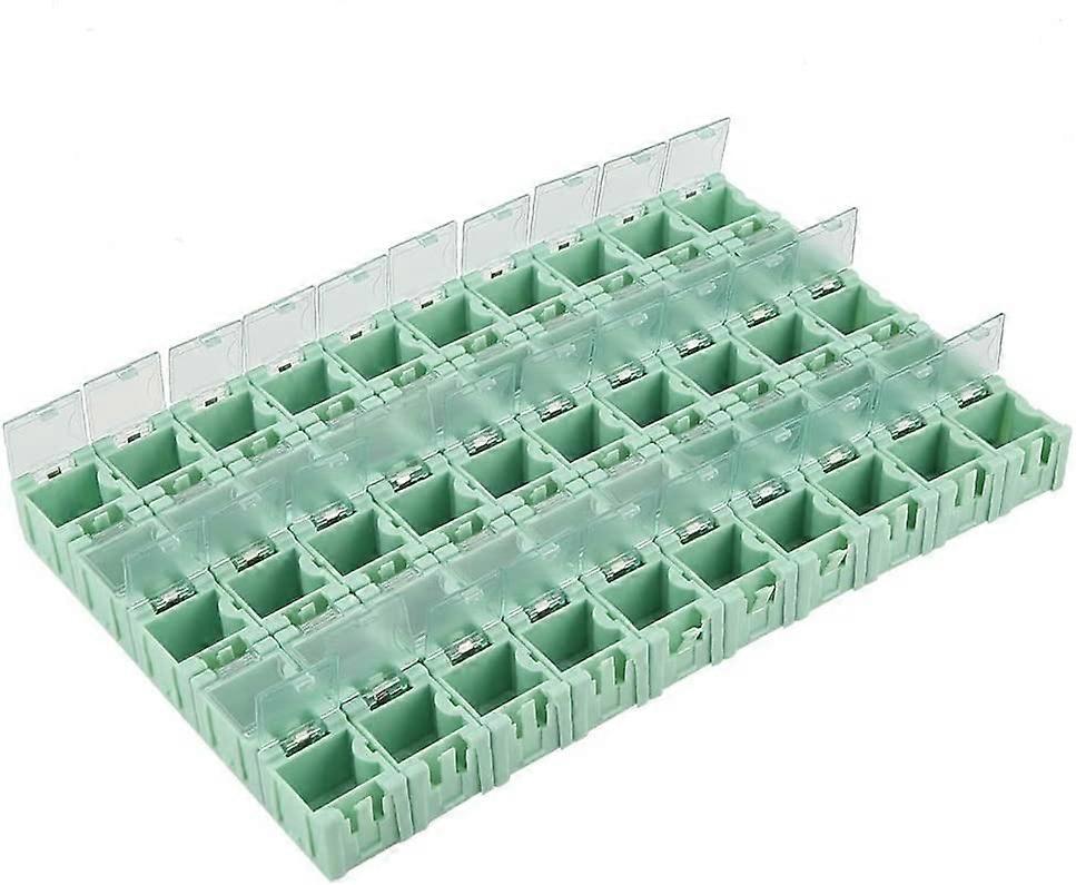 SMT SMD Box - Electronic Components Mini Storage Case 50Pcs Green SMT Container Box