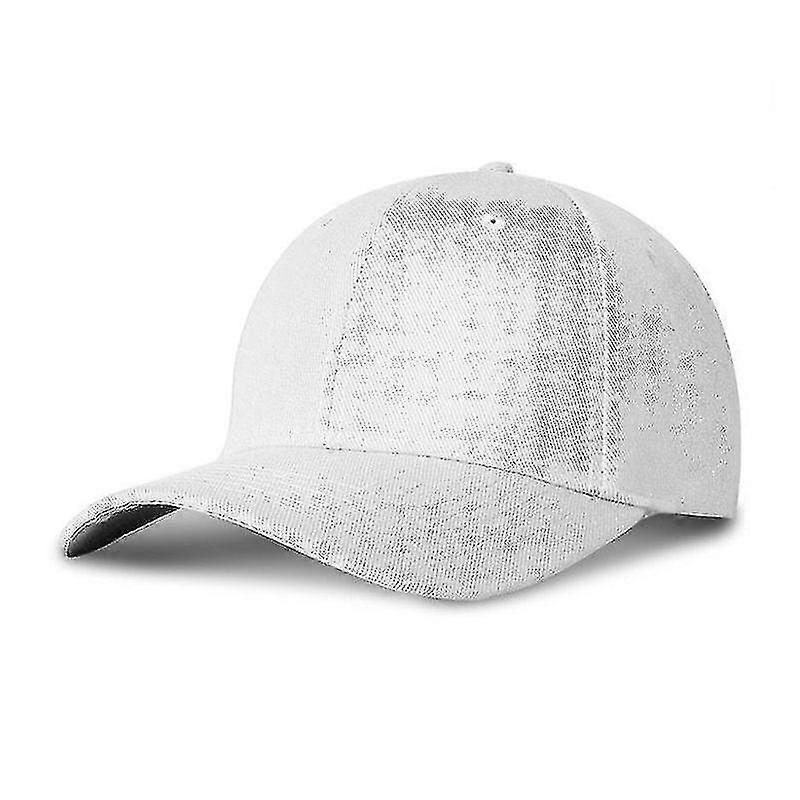 White Baseball Cap - Plain - Men