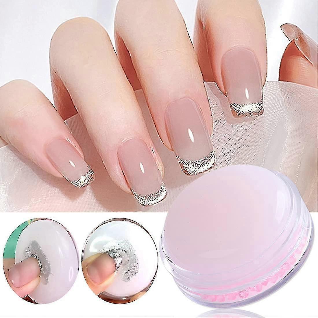 Nail Soft Stamper – Klarer Silikon Nagelstempel Mit Schaber, Einfacher French Smile & Nail Art Transfer