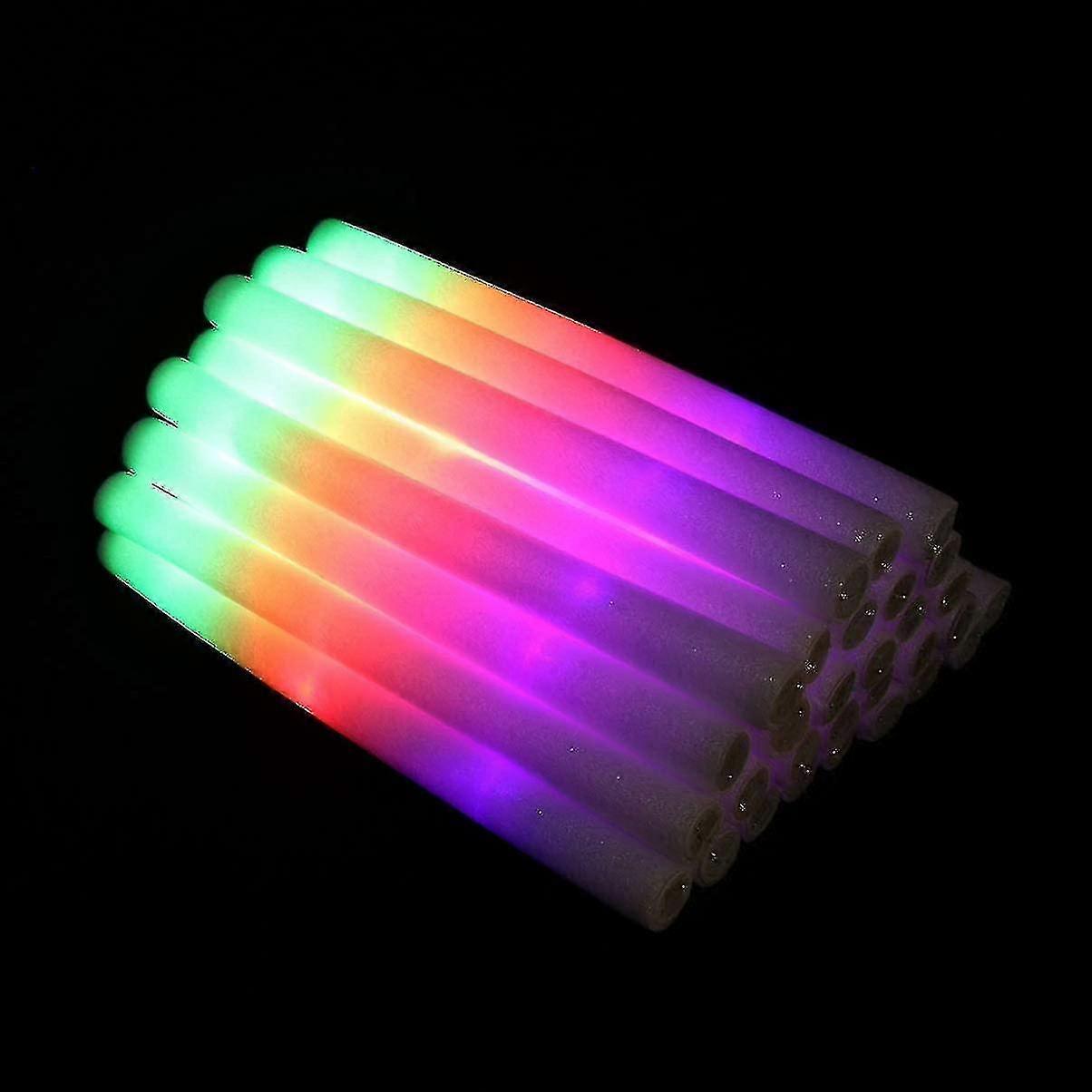Led Foam Stick 18" Multicolor Glow Stick With 3 Flashing Patterns For Halloween Party, Dj, Concert