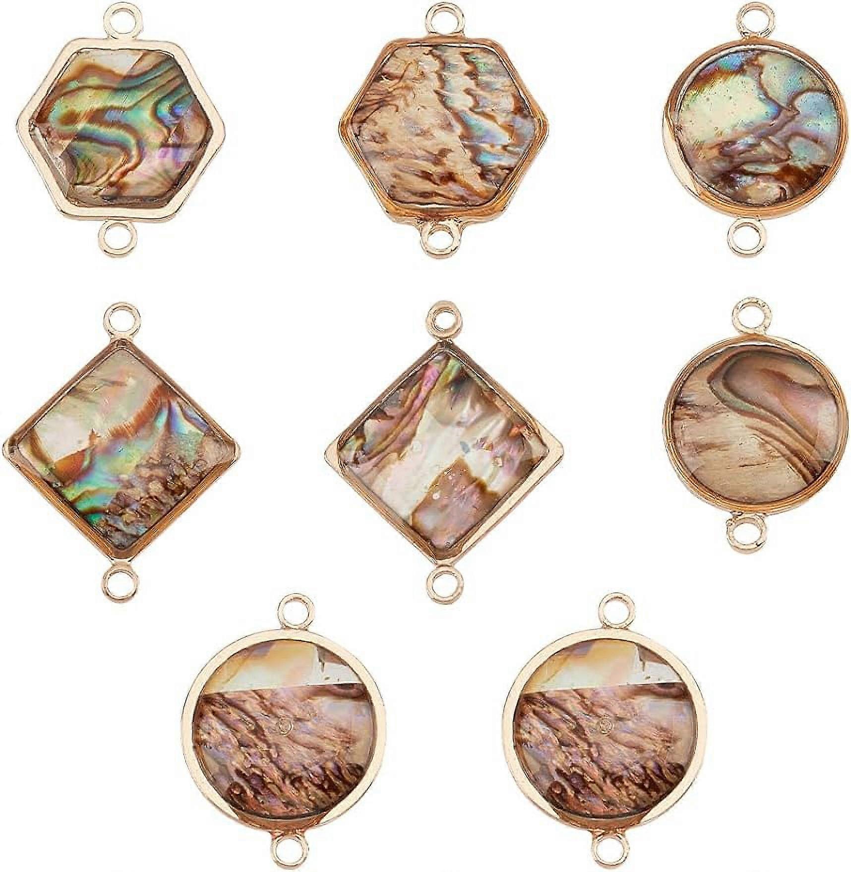 Abalone Shell Charms Heart Paua Shell Pendant Round Octagon Rhombus Shell Charms for Jewelry Making