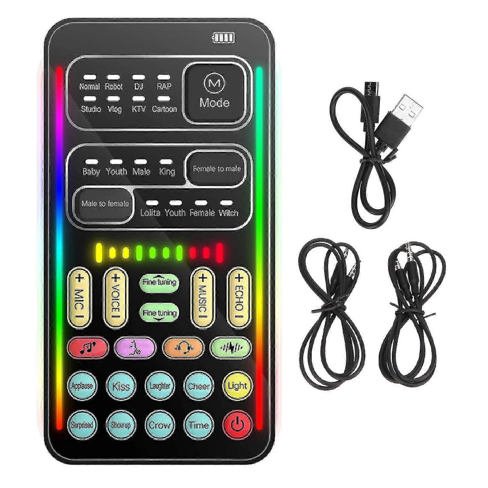 PortableHandheldVoiceChangerSoundDisguiserwith8SoundEffectsforMobilePhoneComputer-Black
