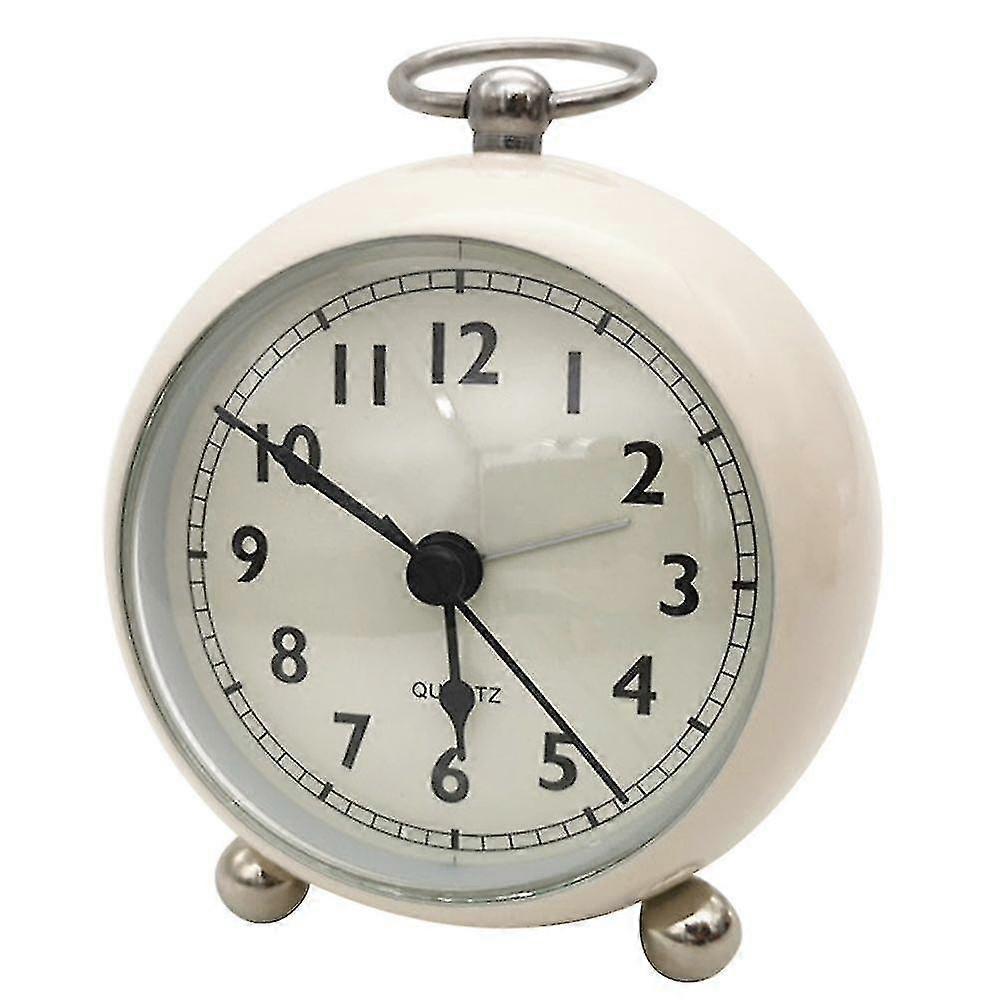 Silent Table Clock With Quartz Alarm Clock And Light Beige Light