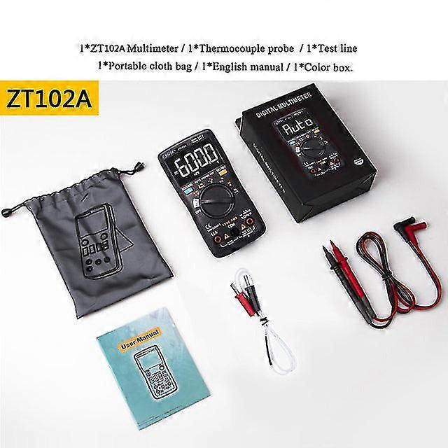 Digital multimeter 102a t-rms auto range ebtn dc ac voltmeter ammeter capacitor ohm hz ncv tester better than q1