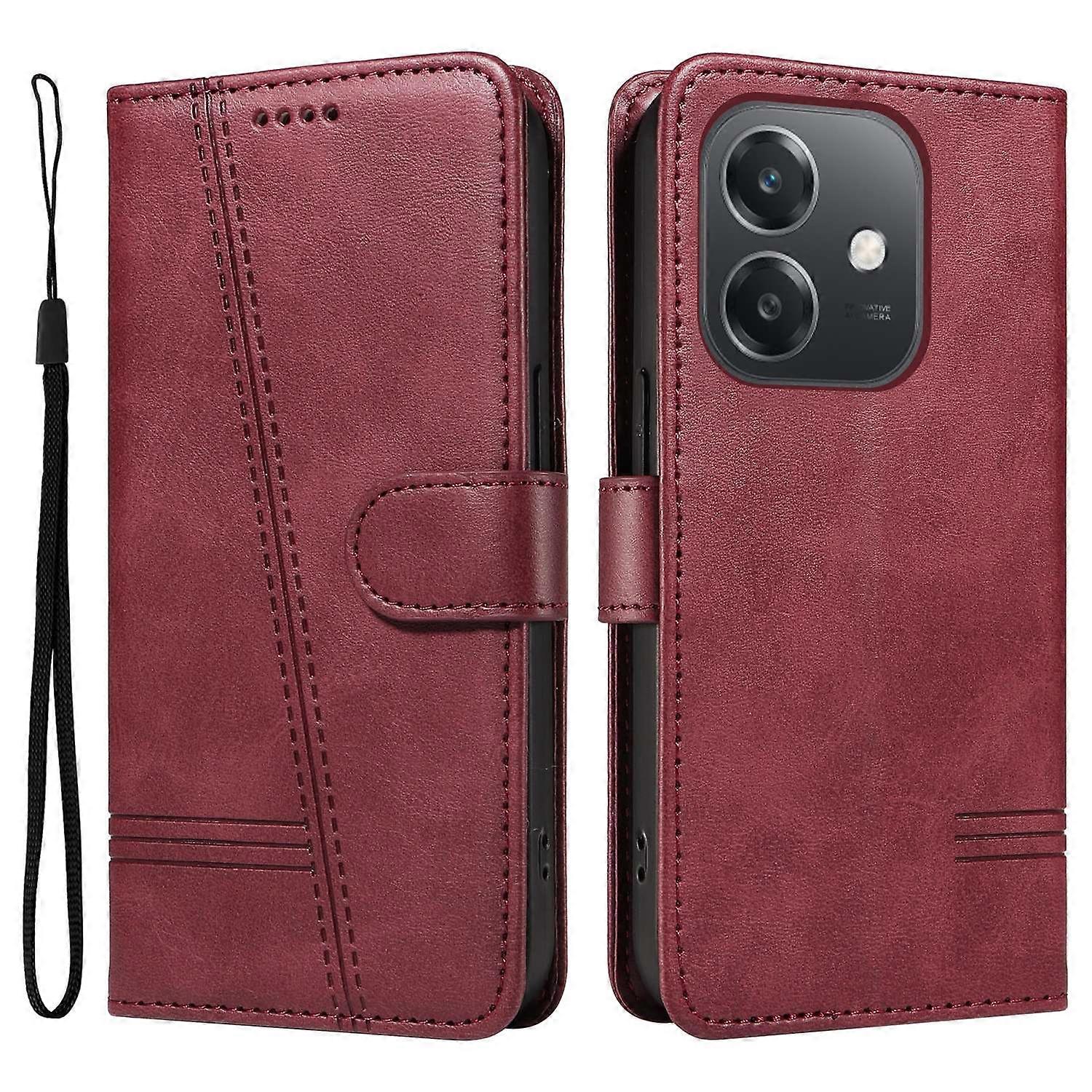 Custodia A Portafoglio Per Oppo A60 5G | Rossa | Pelle PU Con Chiusura Magnetica E Supporto | Cover Flip - 2