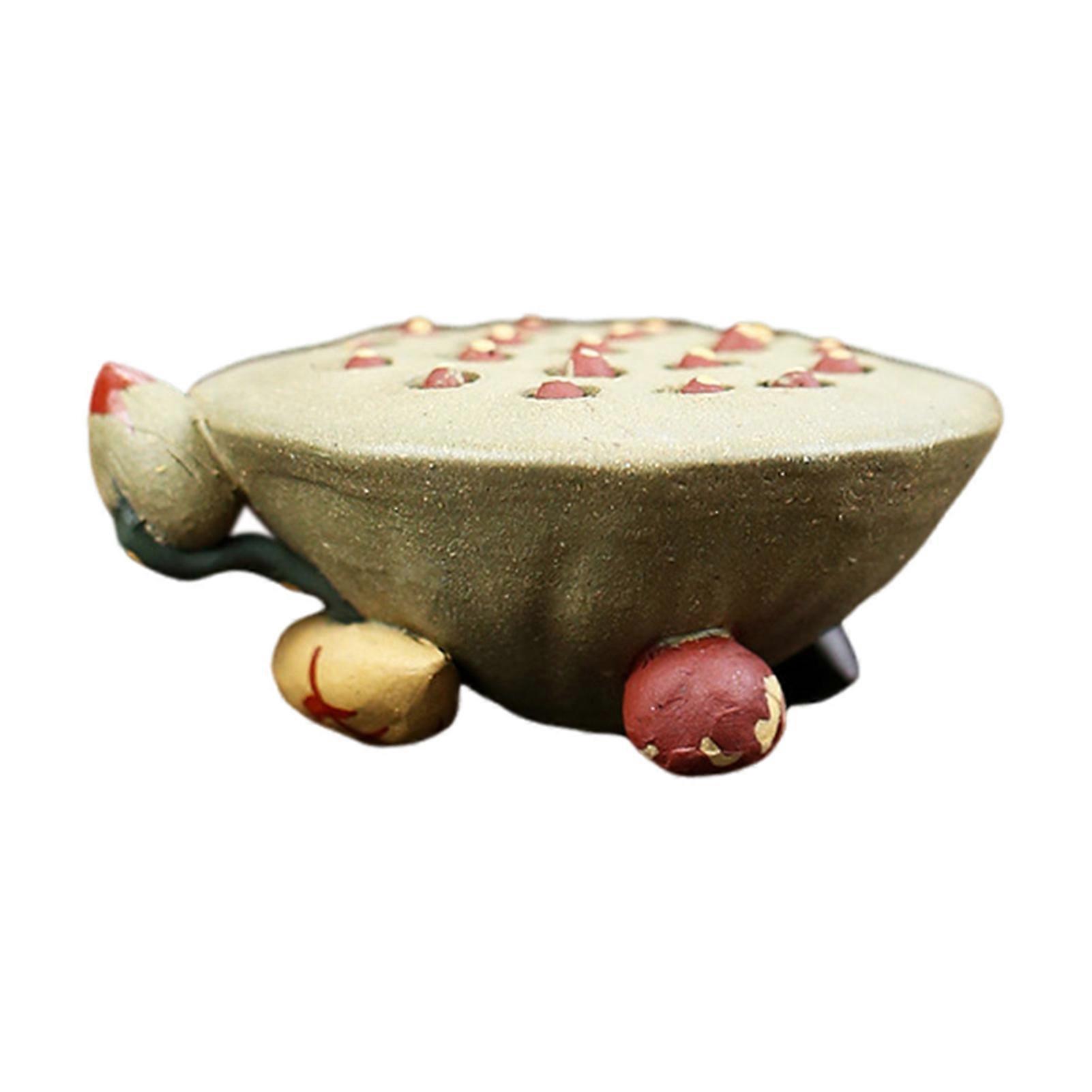 Lotus Tea Pet Feng Shui Figurine Color Changing Purple Clay Ornaments Tea Pet Sculptures Tabletop Decor for Dining Table Living Room Office