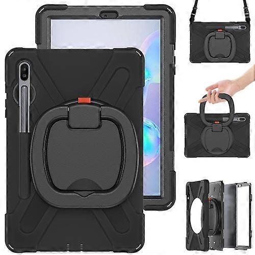 For Samsung Galaxy Tab S6 T860 Silicone + PC Protective Case with Holder & Shoulder Strap