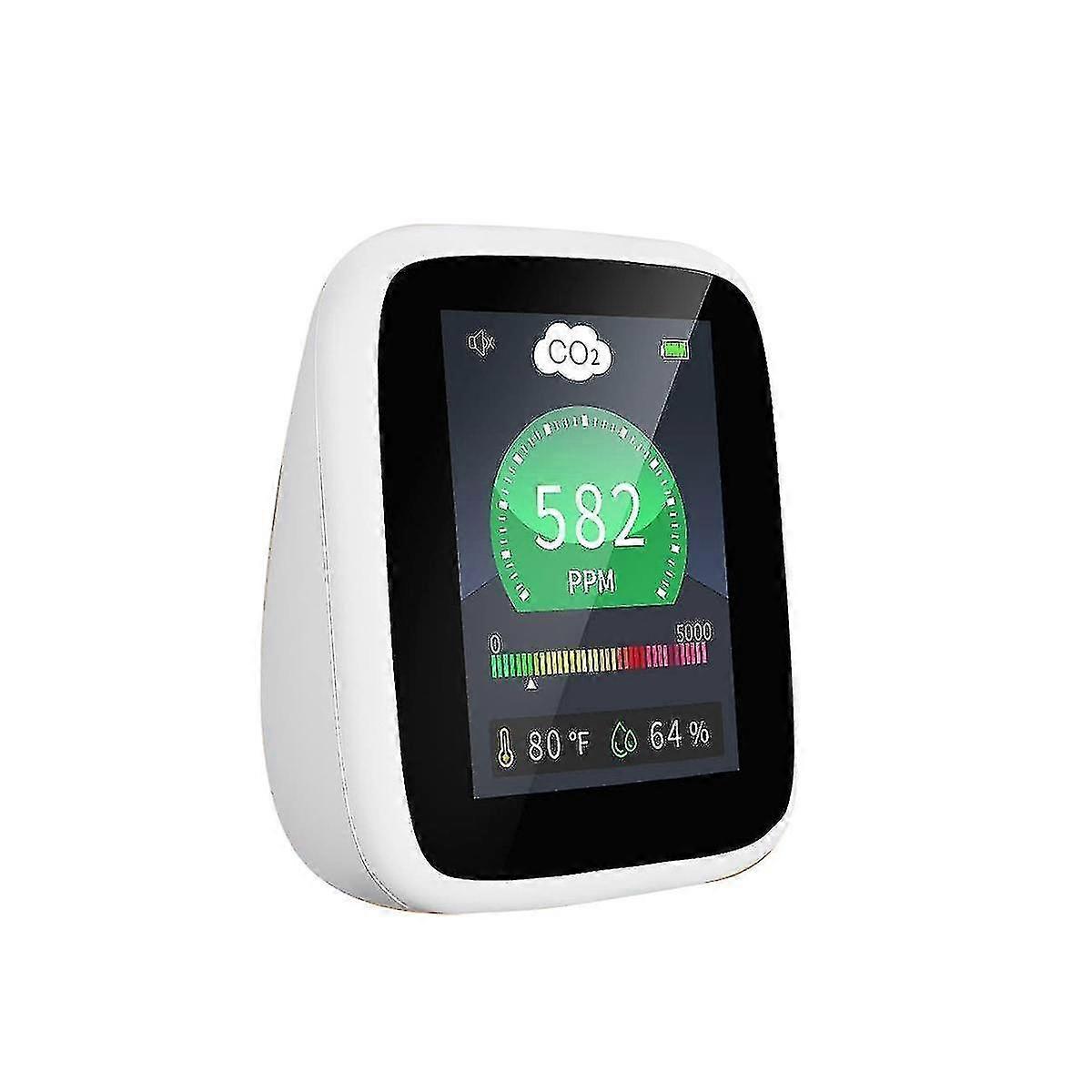 4-in-1 Air Quality Monitor, Co2 Detector, Portable Co2 Monitor, Temperature and Relative Humidity W