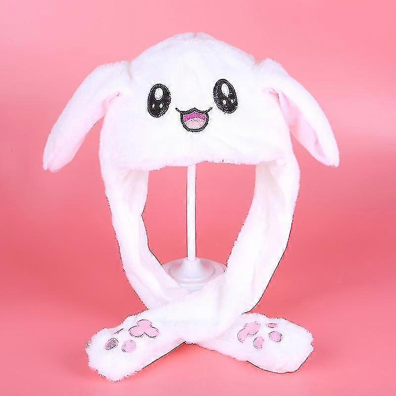 Plush Rabbit Ear Hat Can Move Interesting Cute Soft Plush Bunny Hat Gifts For