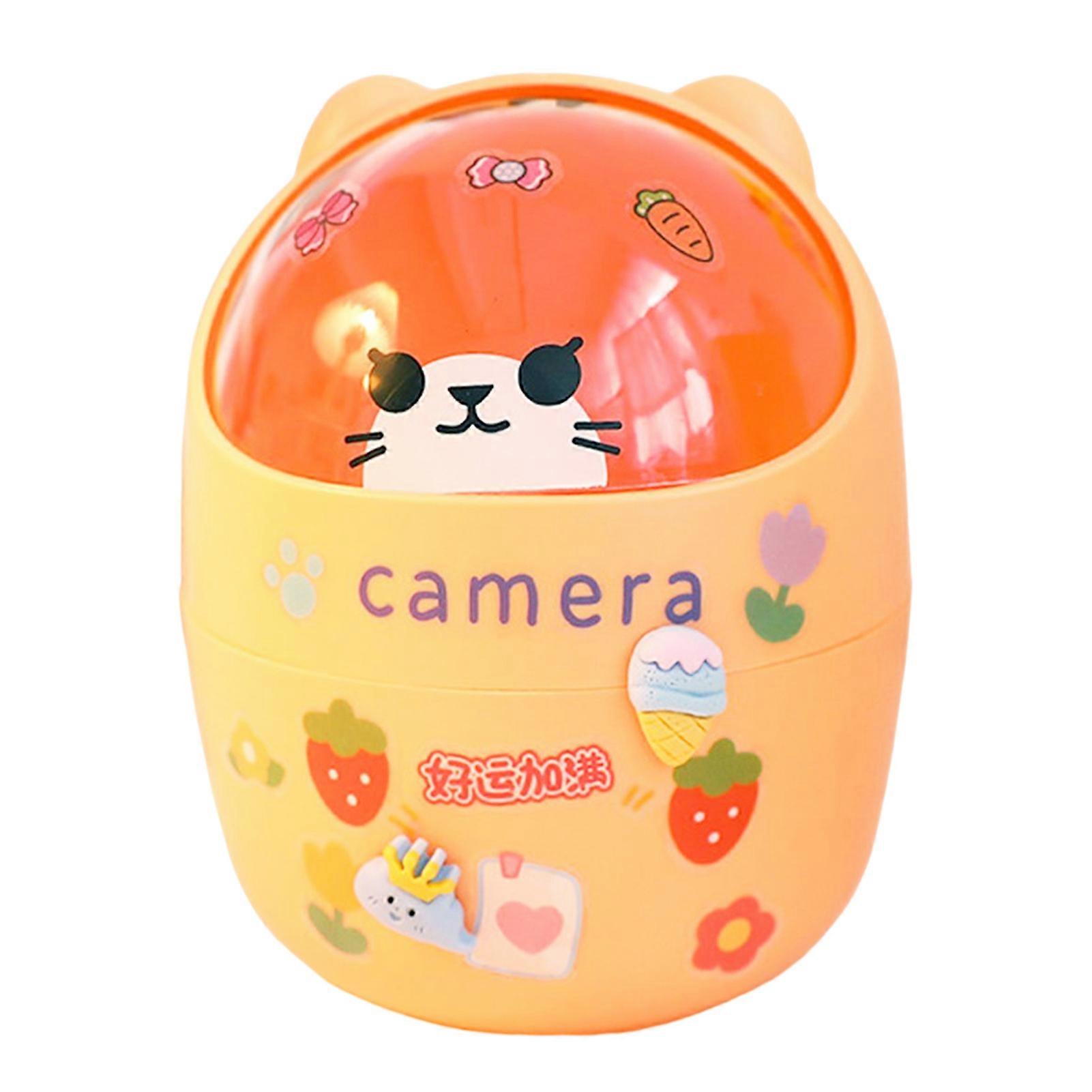 Cute Bear Shape Mini Trash Can Flip Trash Can Wastebaskets for Dorms Classrooms KTV Bars