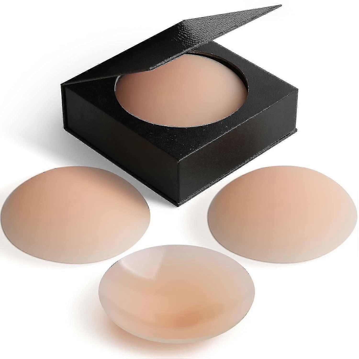 Cache-mamelon - Cache-mamelons adhésifs adhésifs en silicone - Cache-mamelons pâteux réutilisables pour femmes avec boîte de voyage HNN