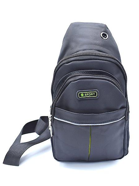 Black shoulder bag with many compartments 