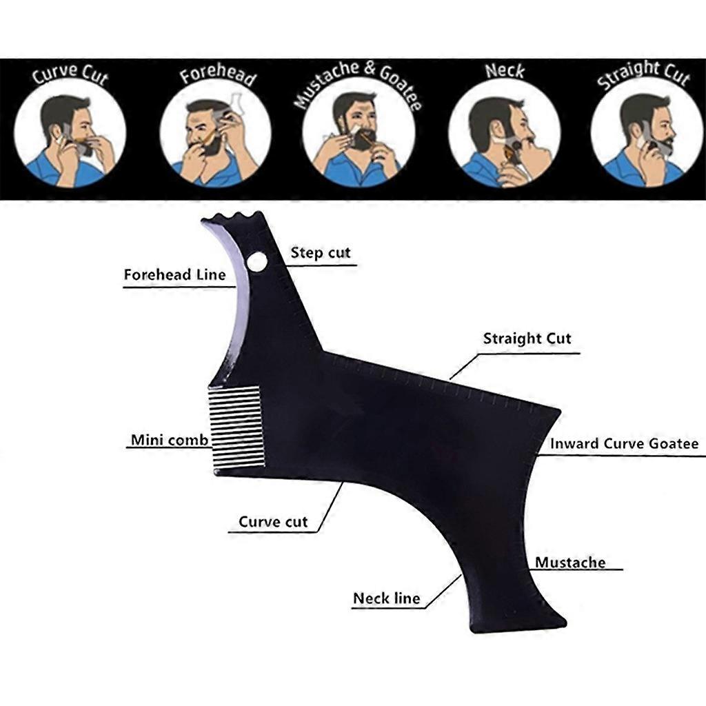 New Arrivals Men's Beard Shaper Tool Transparent Template Styling Comb Templates