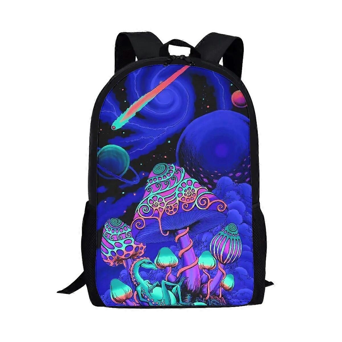 مخدر الفطر طباعة على ظهره نمط النبات حقيبة مدرسية للأطفال تصميم الأزياء سعة كبيرة عارضة حقائب كتاب الطالب