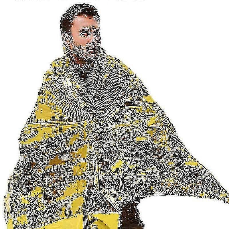 Outdoor First Aid Blanket Thermal Blanket Windproof Waterproof Sheet Emergency Blanket Camping Hiking Survival Kit Gold- Aespa