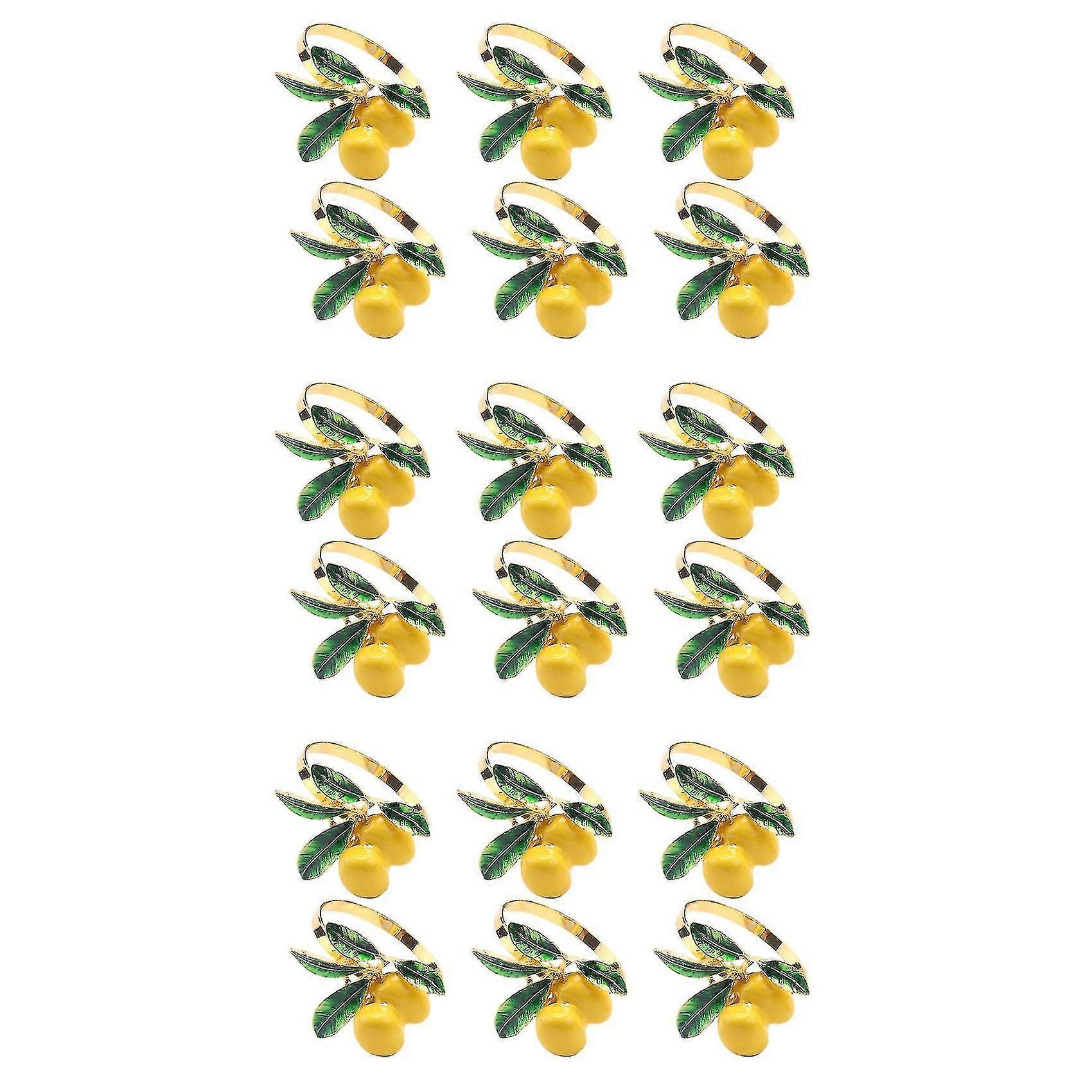 6 Pcs Lemon Napkin Ring Napkin Ring Table Decoration Gold