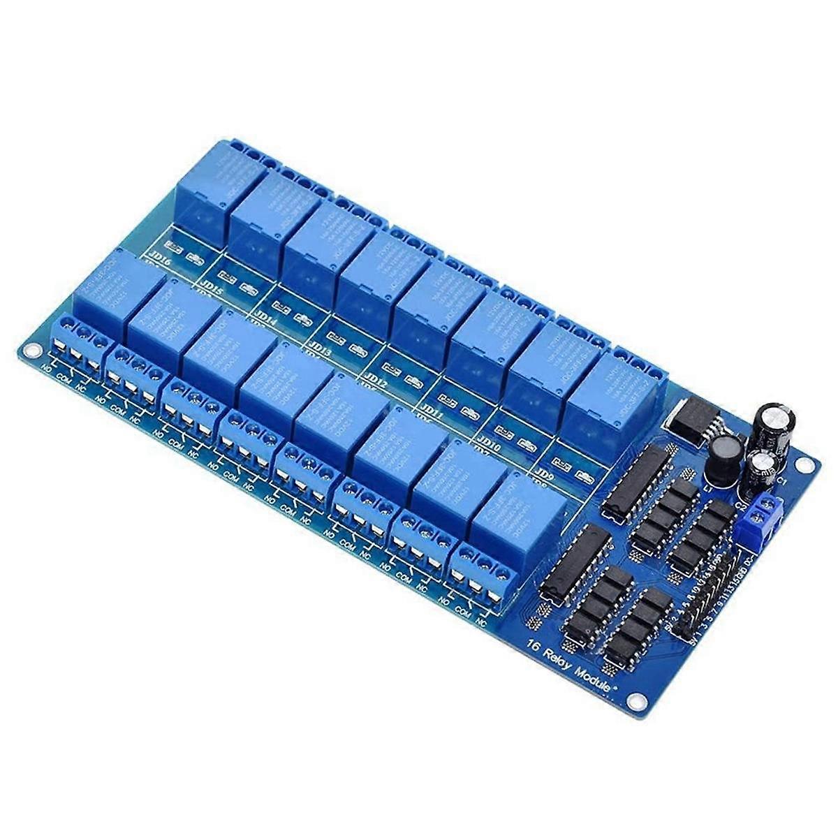 16 Channel 12V Relay Module with Optocoupler Low Level Trigger Expansion Board for
