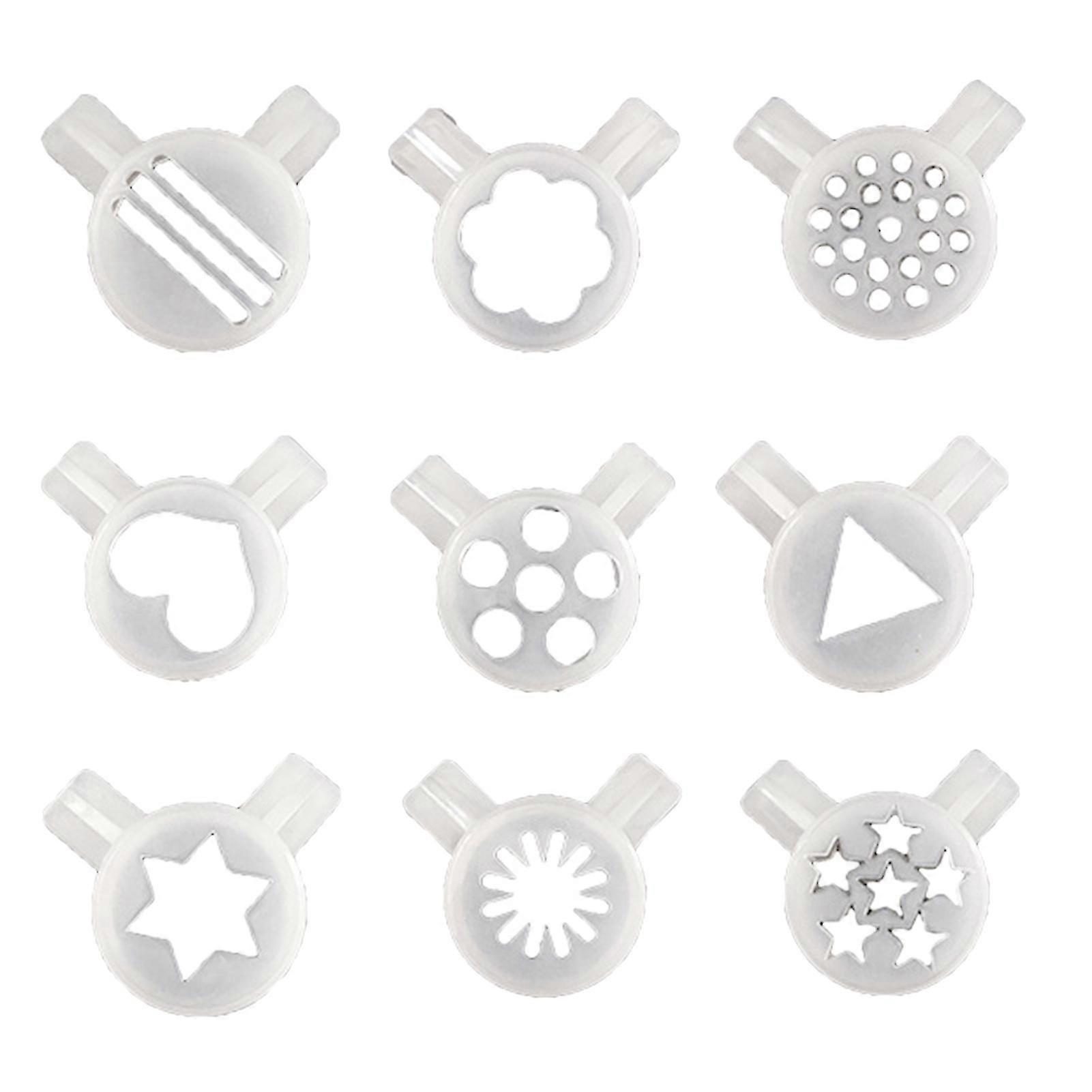 9pcs 32mm Icing Nozzle Universal Easy To Clean Inner Diameter 29mm Diverse Patterns Ice Cream Machine Part Bar Tools