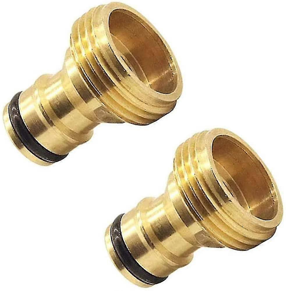 2 Pieces Garden Hose Quick Coupling 3/4 Inch Brass External Thread Hose Nozzle