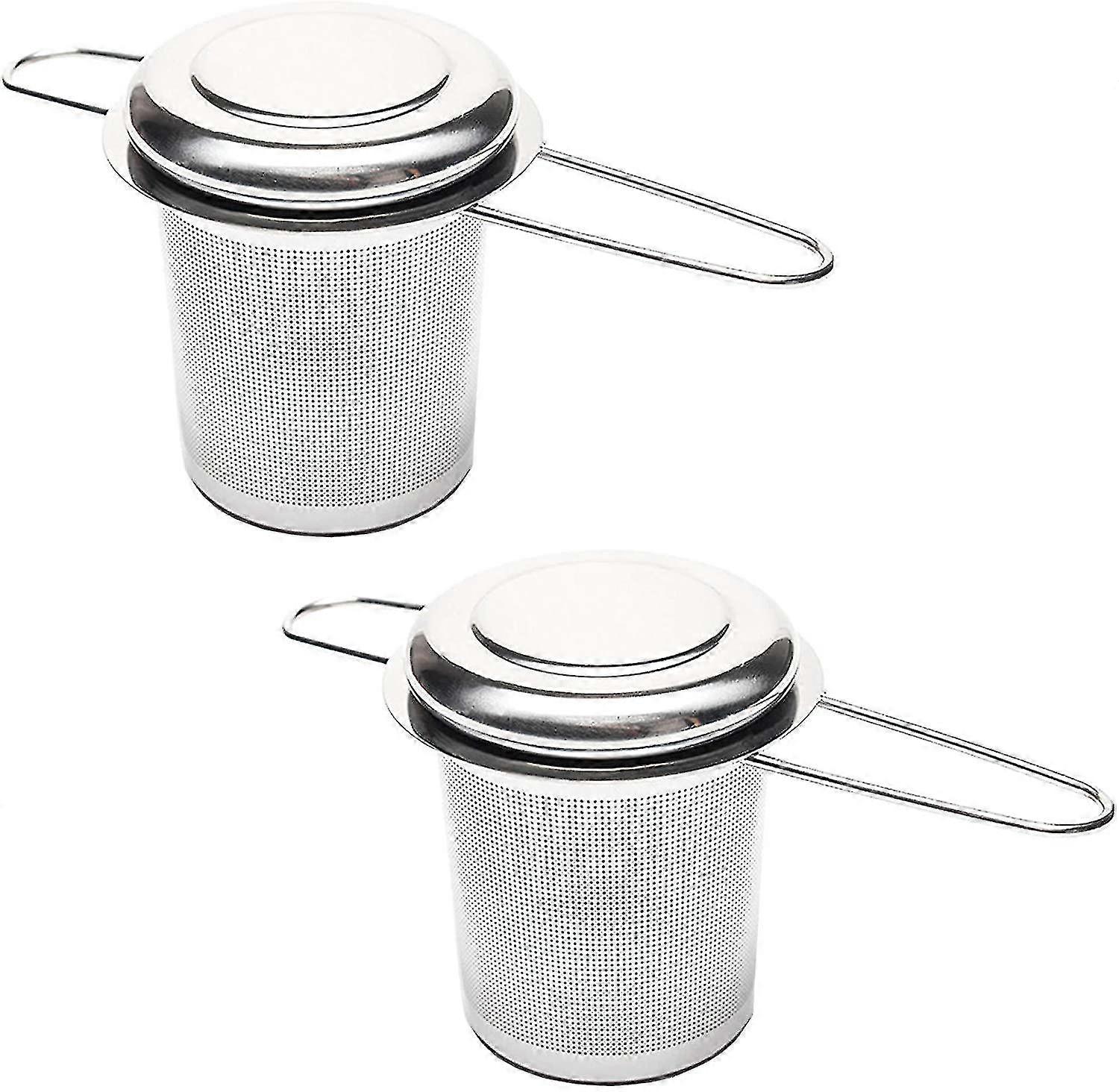 Edelstahl Teesieb, 2 Stück Teesieb, Teefilter mit Deckel und Griff, Flecken
