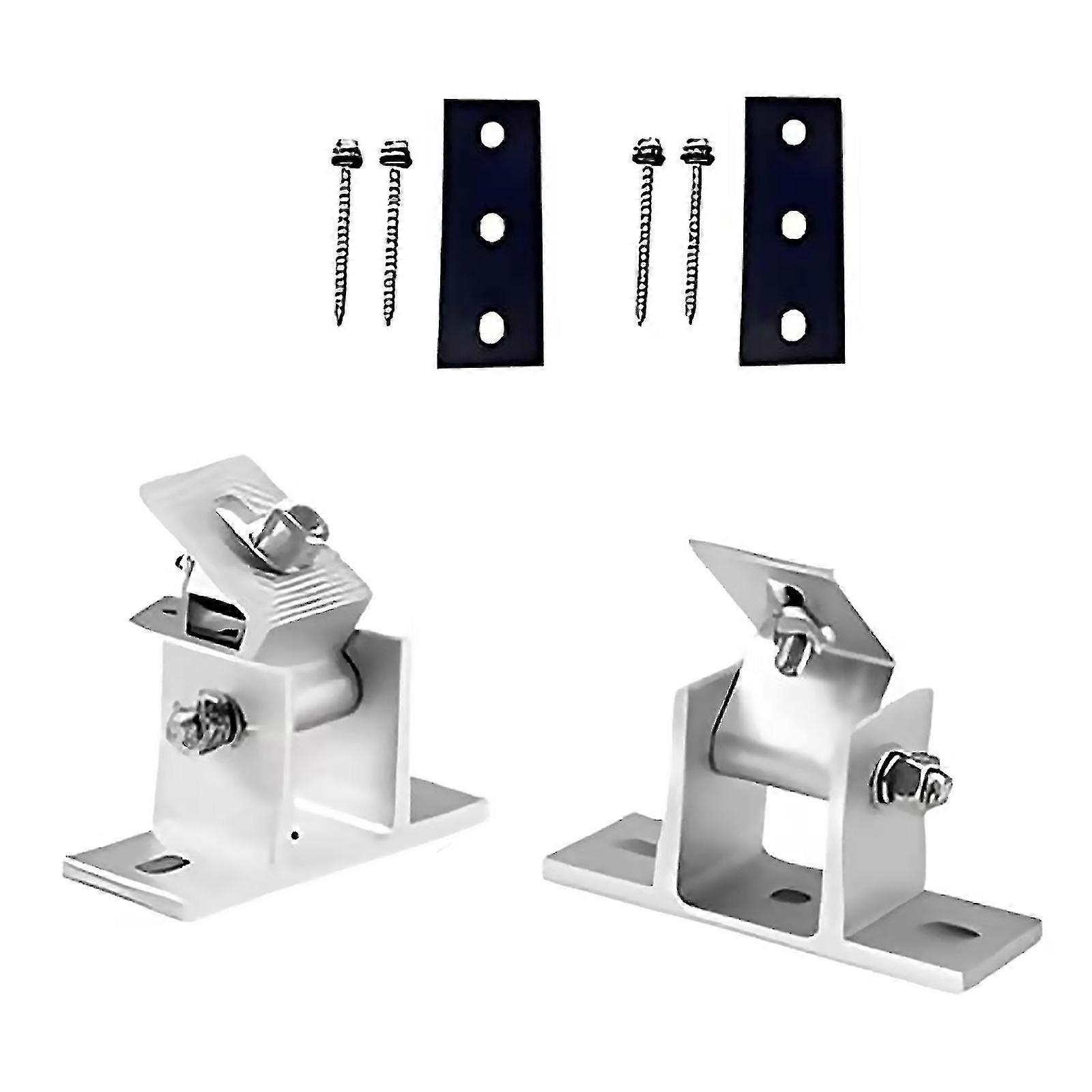 Solar Panel Bracket, Solar Panel Holder End Clamp Kit, Stand Solar Module 0-60 Individually Adjustable Flat Roof Mounting Angle (without Telescopic Ro