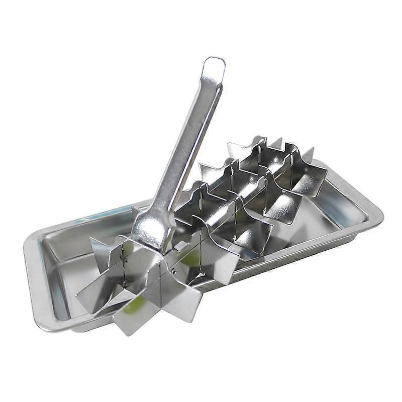 Stainless Steel Retro Ice Cube Maker: 18 Slots for Quick Ice Access