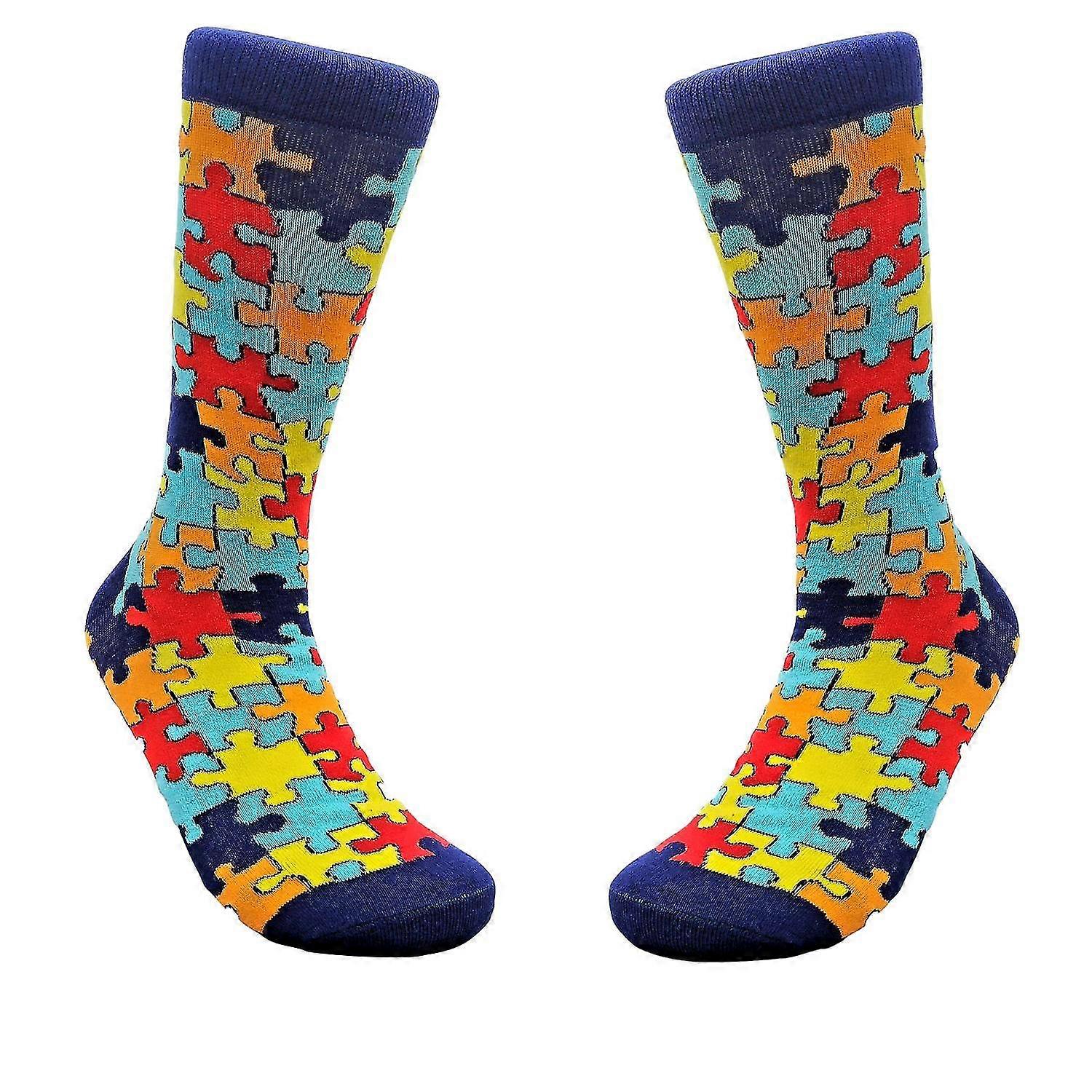 Puzzle Pieces Colorful Pattern Socks from the Sock Panda