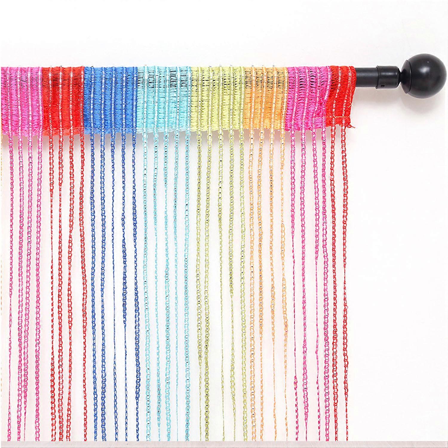 Multi-colored thread curtain 100 cm x 200 cm (rainbow)