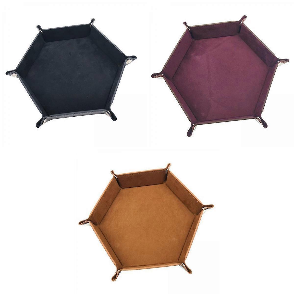 3 Piece Double Side Dice Trays Role Play Table Games Rolling Tray Holder