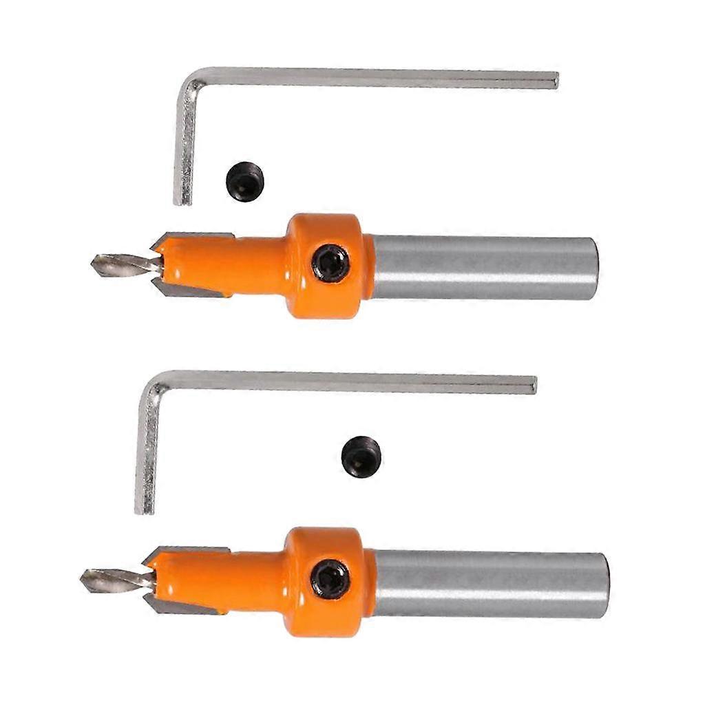 2Pcs 8mm Shank Countersink Drill Bits Woodworking Chamfer Counter Bits